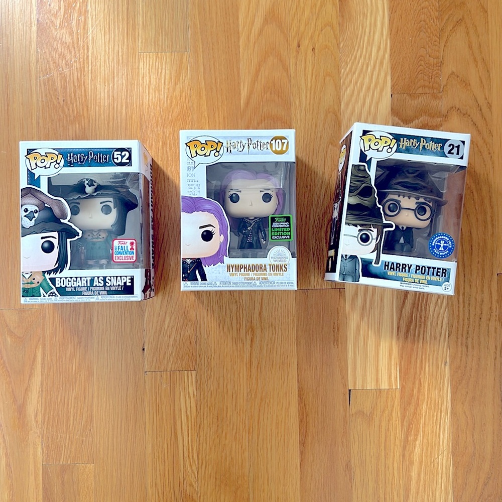 Funko POP | BNIB Lot of 3 Harry Potter Snape Boggart Tonks Sorting Hat Exclusive